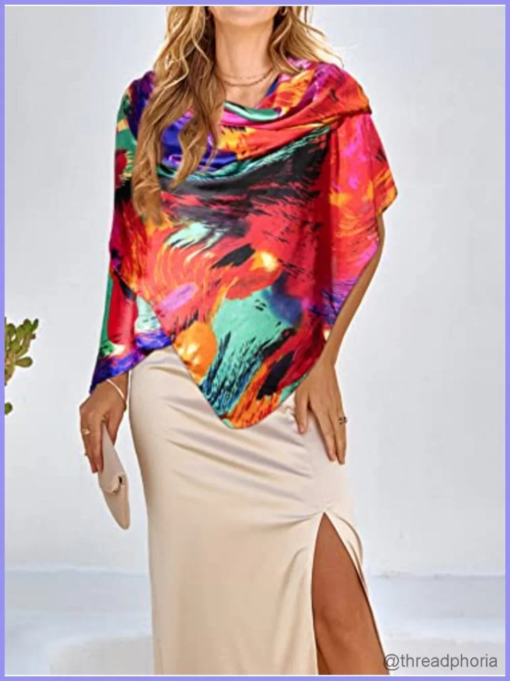 Lightweight Floral Satin Shawl Scarf 70x35 Inch Silk-Feel Wrap